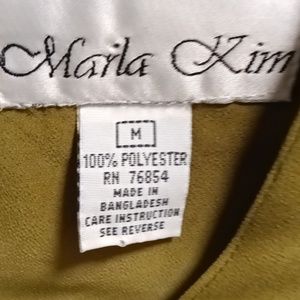 FINAL PRICE Marla Kim olive green foliage print 2-pc skirt suit Medium